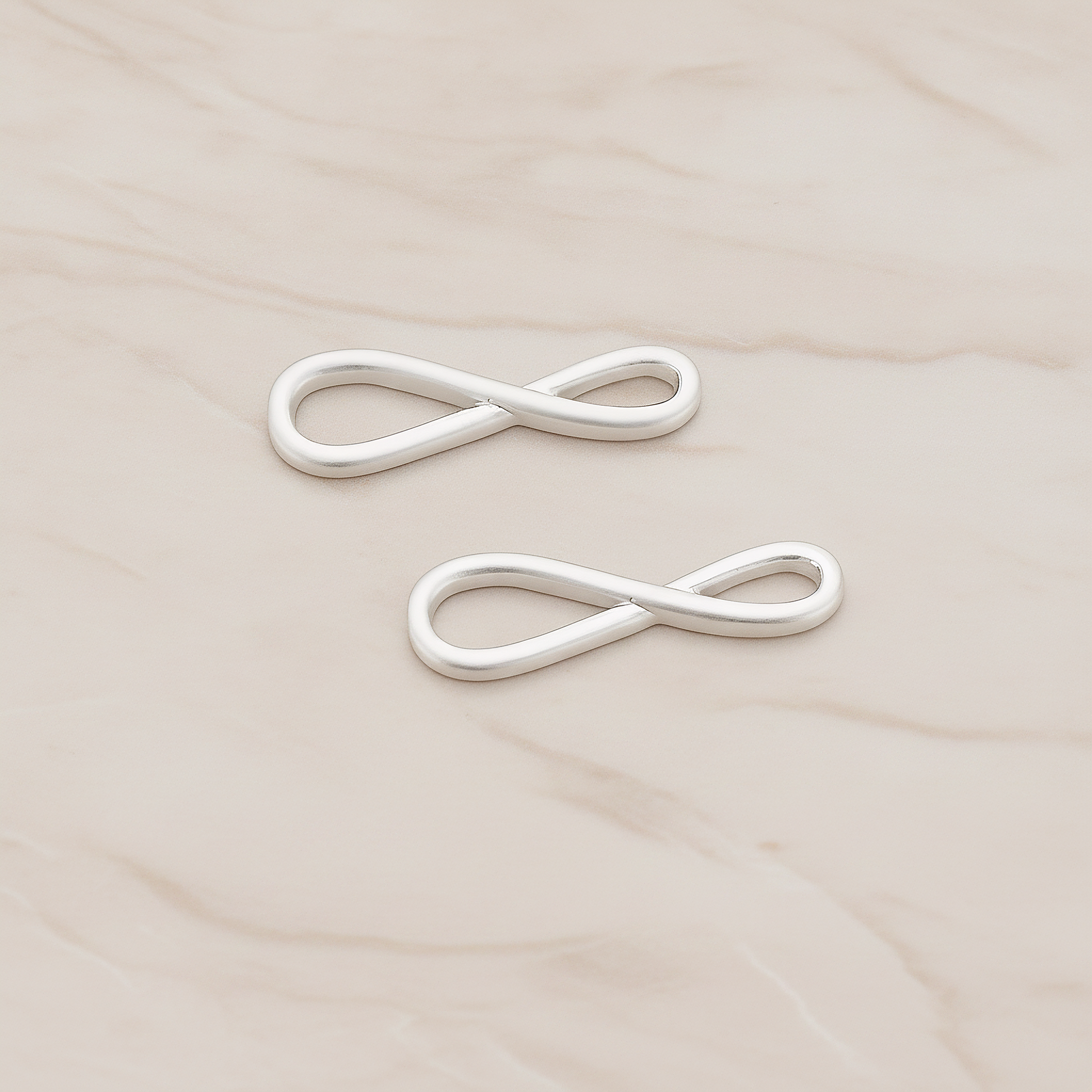 Simple Infinity Pendant, 2 Pc on warm marble background (PD.1108)
