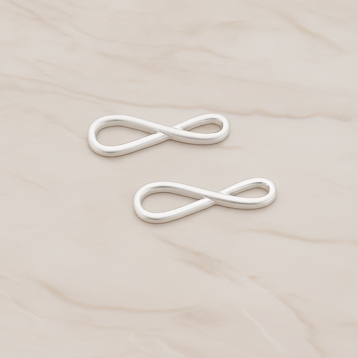 Simple Infinity Pendant, 2 Pc on warm marble background (PD.1108)