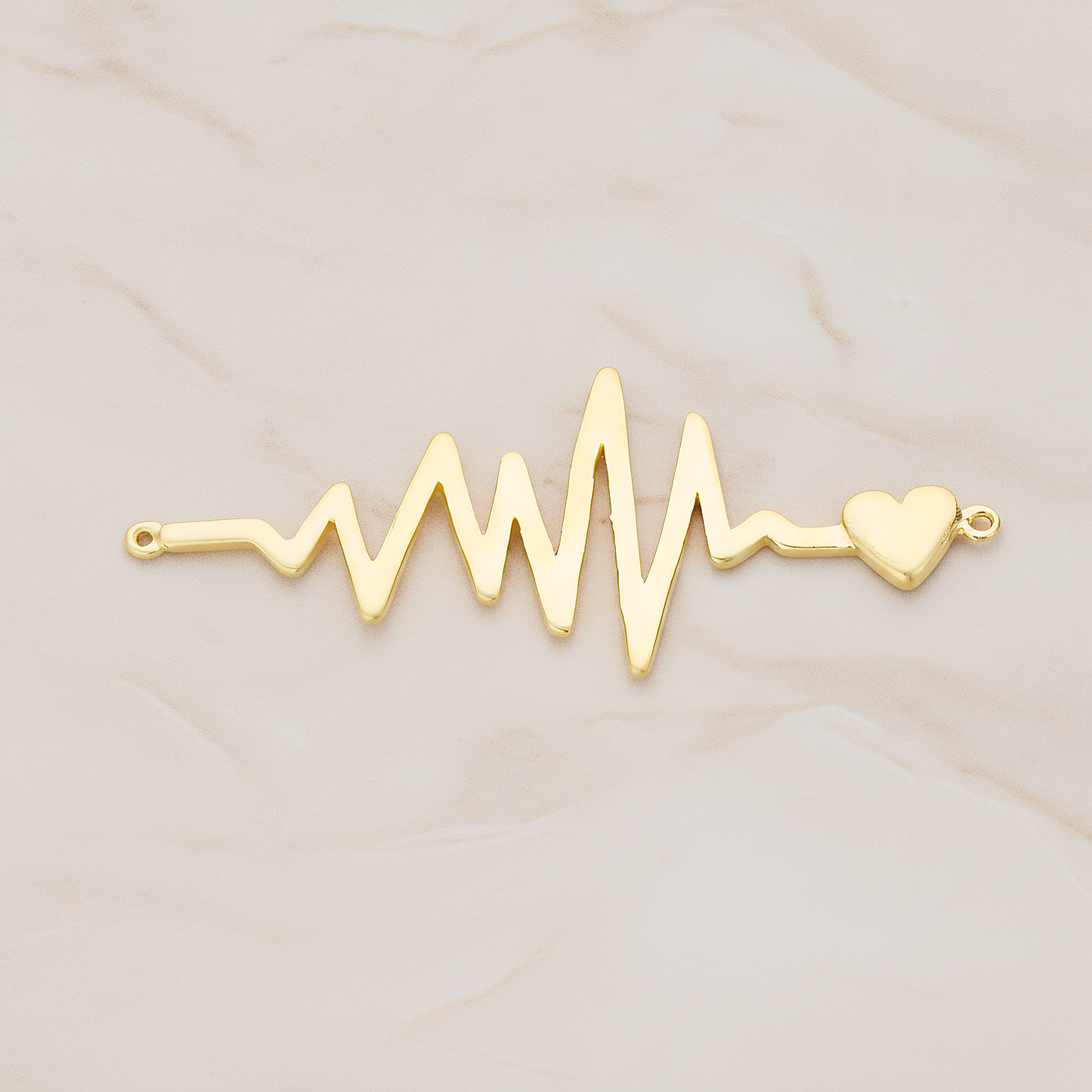 Heartbeat Beep Effect Shaped Ver.1 Pendant, 2 Pc on warm marble background (PD.1138)
