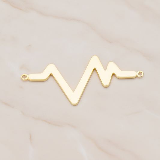 Heartbeat Beep Effect Shaped Ver.2 Pendant, 2 Pc on warm marble background (PD.1139)