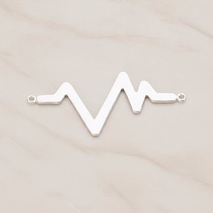 Heartbeat Beep Effect Shaped Ver.2 Pendant, 2 Pc on warm marble background (PD.1139)