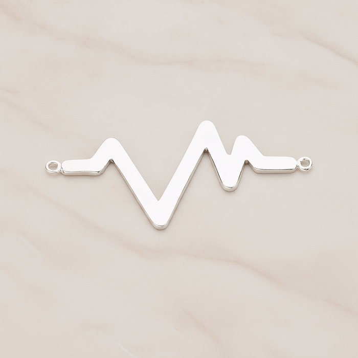 Heartbeat Beep Effect Shaped Ver.2 Pendant, 2 Pc on warm marble background (PD.1139)