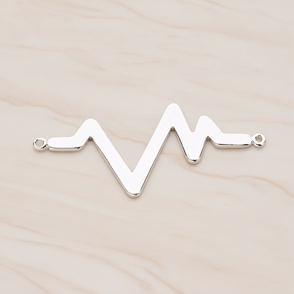 Heartbeat Beep Effect Shaped Ver.2 Pendant, 2 Pc on warm marble background (PD.1139)