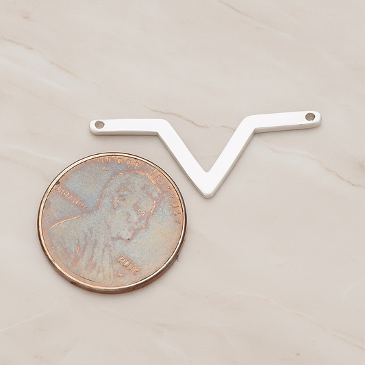 Heartbeat Beep Effect Shaped Ver.3 Pendant, 2 Pc on warm marble background (PD.1140)