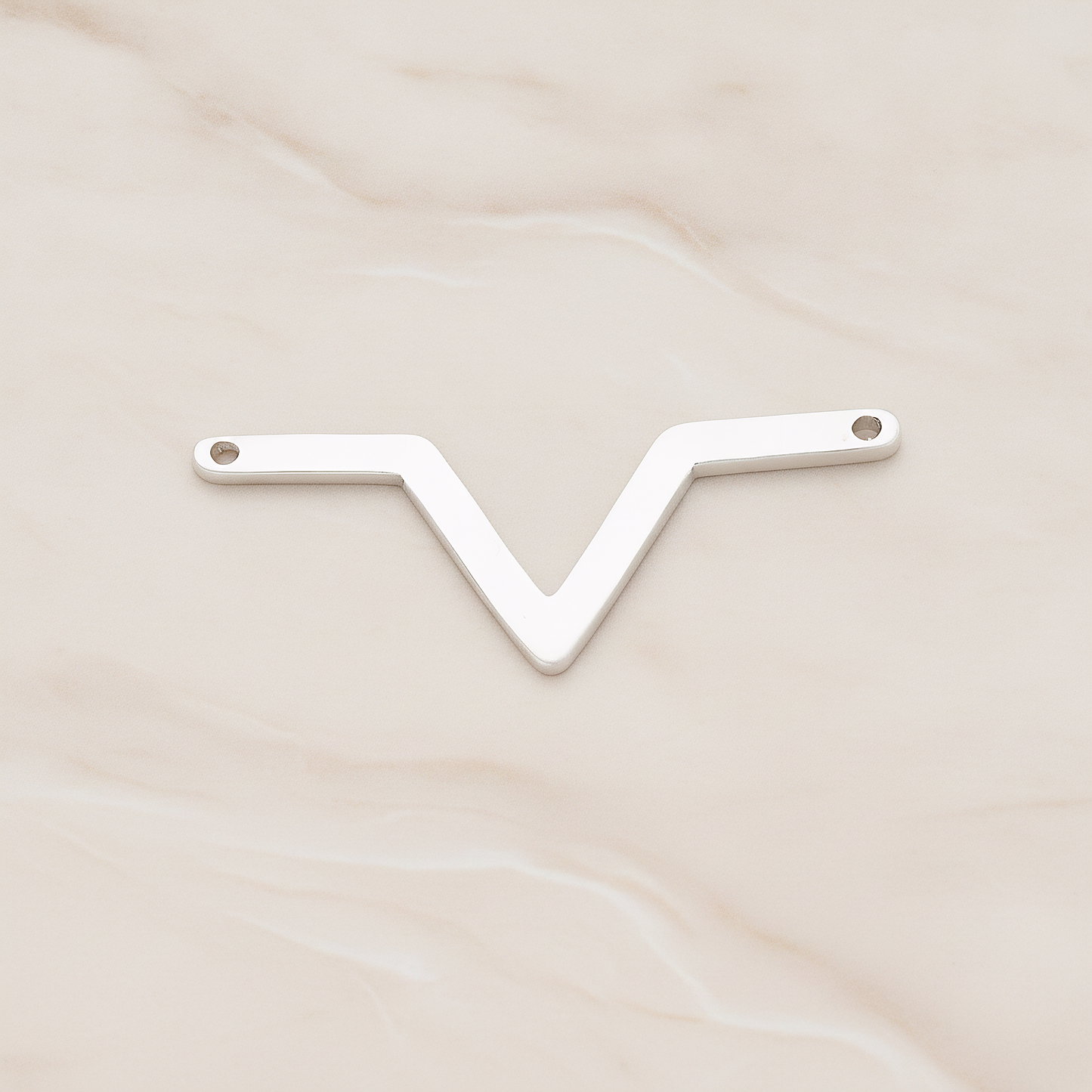 Heartbeat Beep Effect Shaped Ver.3 Pendant, 2 Pc on warm marble background (PD.1140)