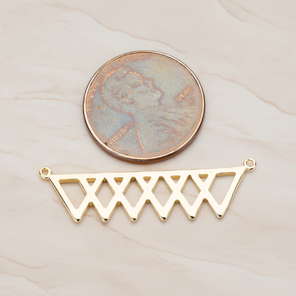 Party Flag Shaped Multi Triangle Ver.1 Pendant, 2 Pc on warm marble background (PD.1144)
