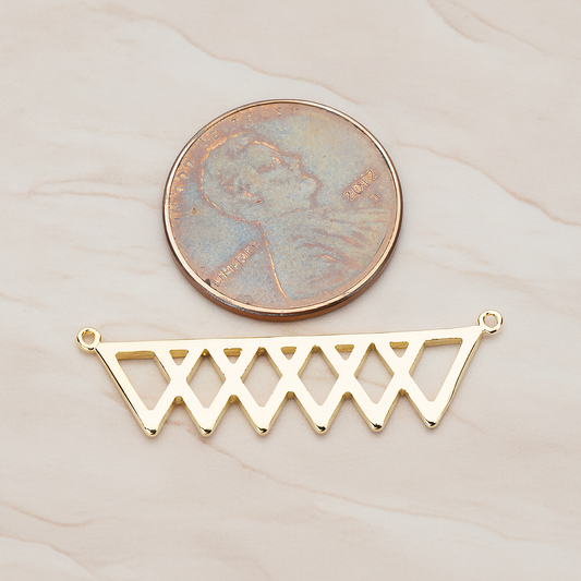 Party Flag Shaped Multi Triangle Ver.1 Pendant, 2 Pc on warm marble background (PD.1144)
