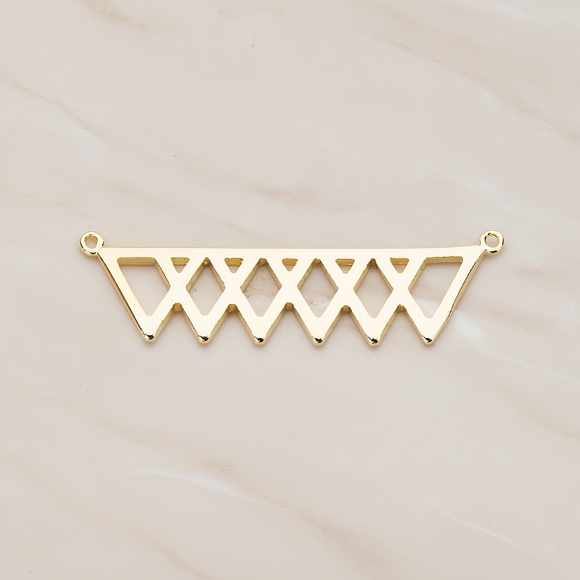 Party Flag Shaped Multi Triangle Ver.1 Pendant, 2 Pc on warm marble background (PD.1144)
