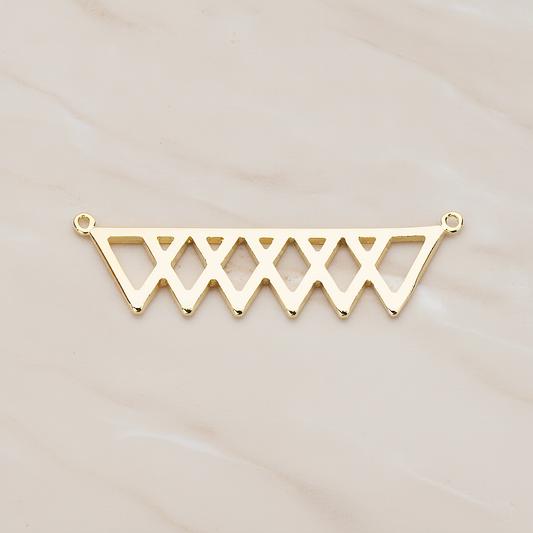 Party Flag Shaped Multi Triangle Ver.1 Pendant, 2 Pc on warm marble background (PD.1144)