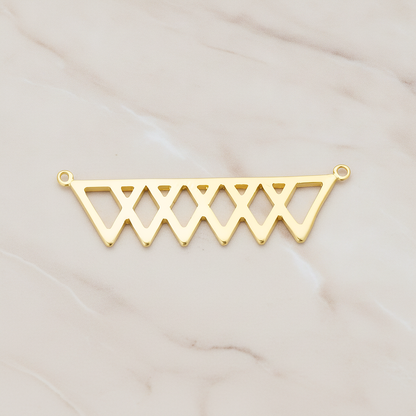 Party Flag Shaped Multi Triangle Ver.1 Pendant, 2 Pc on warm marble background (PD.1144)