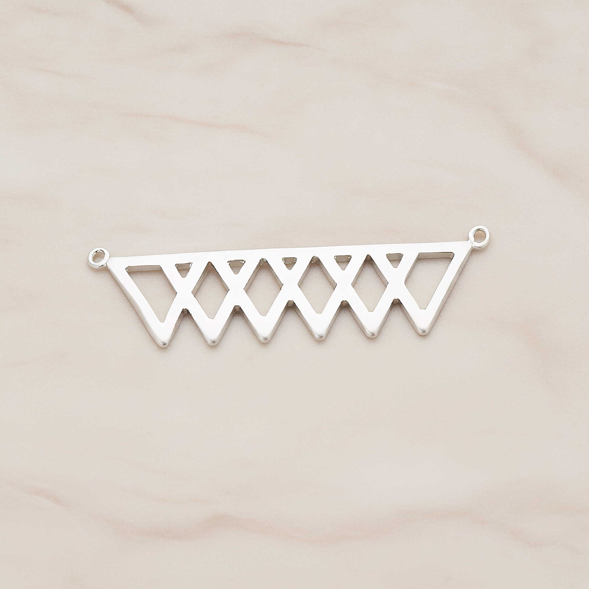 Party Flag Shaped Multi Triangle Ver.1 Pendant, 2 Pc on warm marble background (PD.1144)