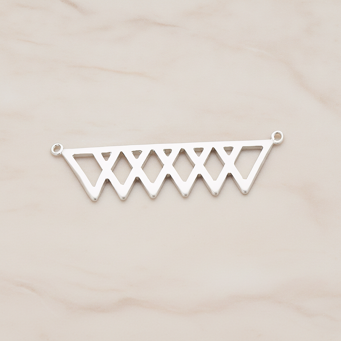 Party Flag Shaped Multi Triangle Ver.1 Pendant, 2 Pc on warm marble background (PD.1144)