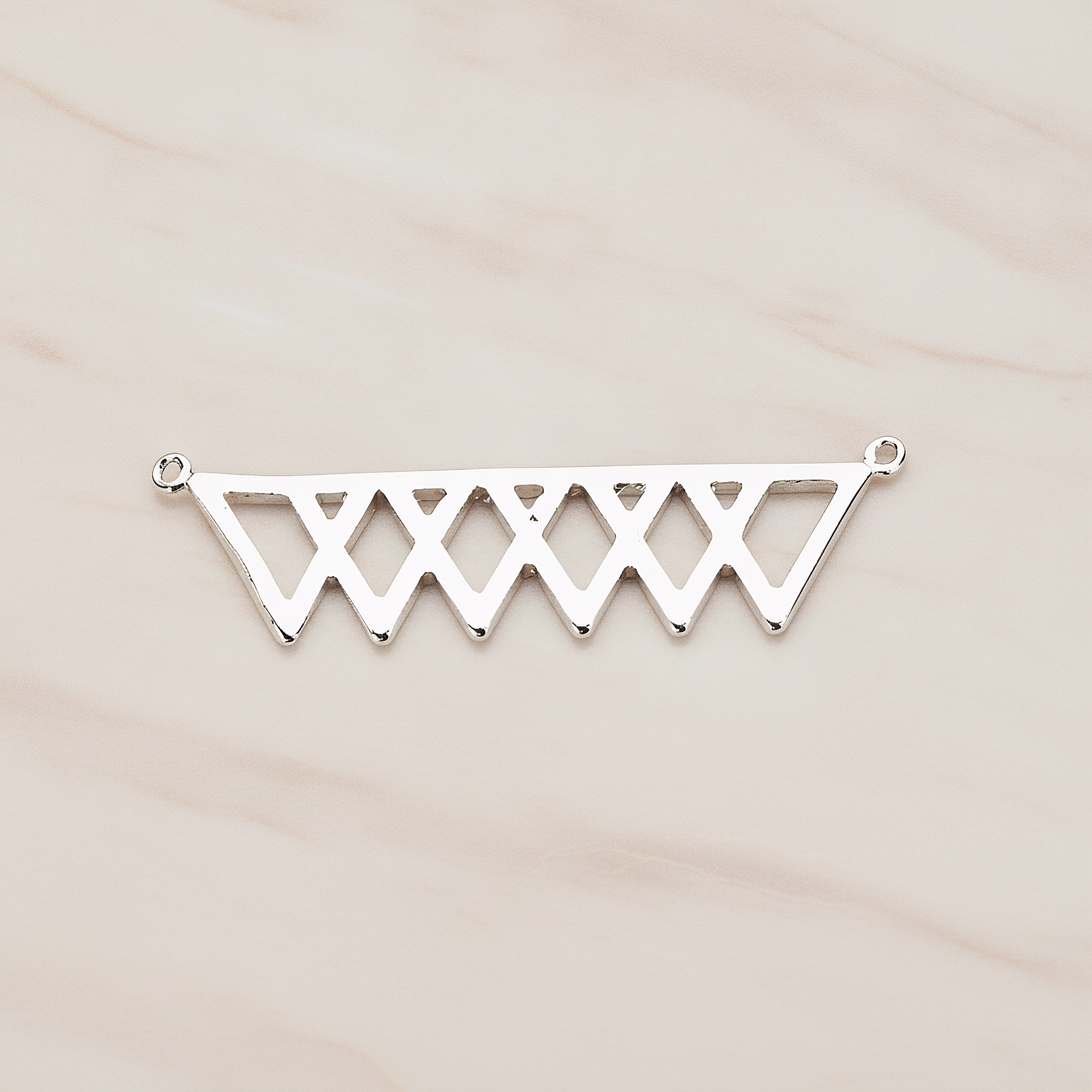 Party Flag Shaped Multi Triangle Ver.1 Pendant, 2 Pc on warm marble background (PD.1144)