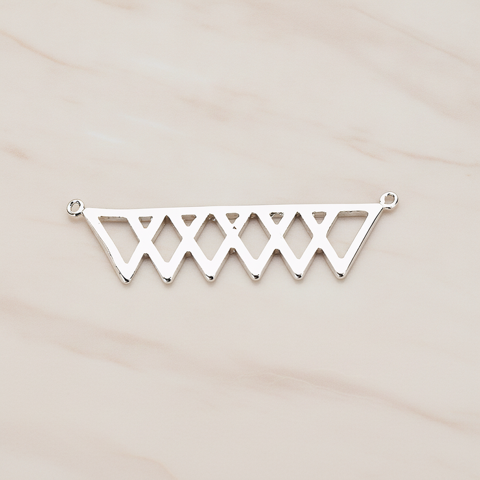 Party Flag Shaped Multi Triangle Ver.1 Pendant, 2 Pc on warm marble background (PD.1144)