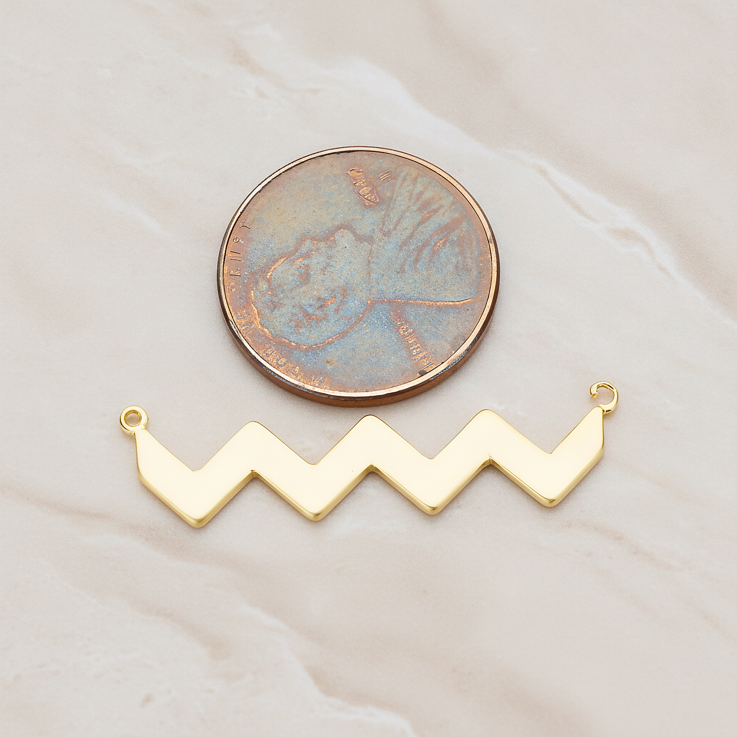 Party Flag Shaped Multi Triangle Ver.3 Pendant, 2 Pc on warm marble background (PD.1147)