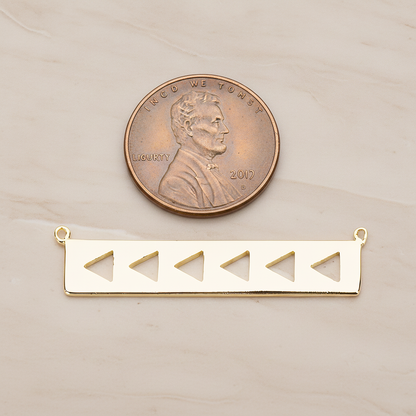 Geometric Triangle Bar Pendant, 2 Pc on warm marble background (PD.1148)