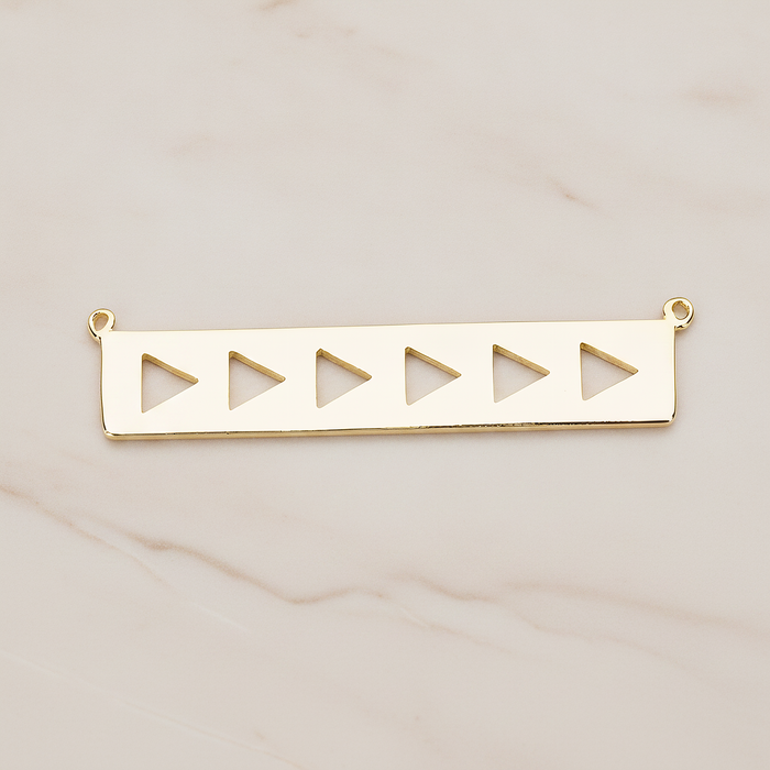Geometric Triangle Bar Pendant, 2 Pc on warm marble background (PD.1148)
