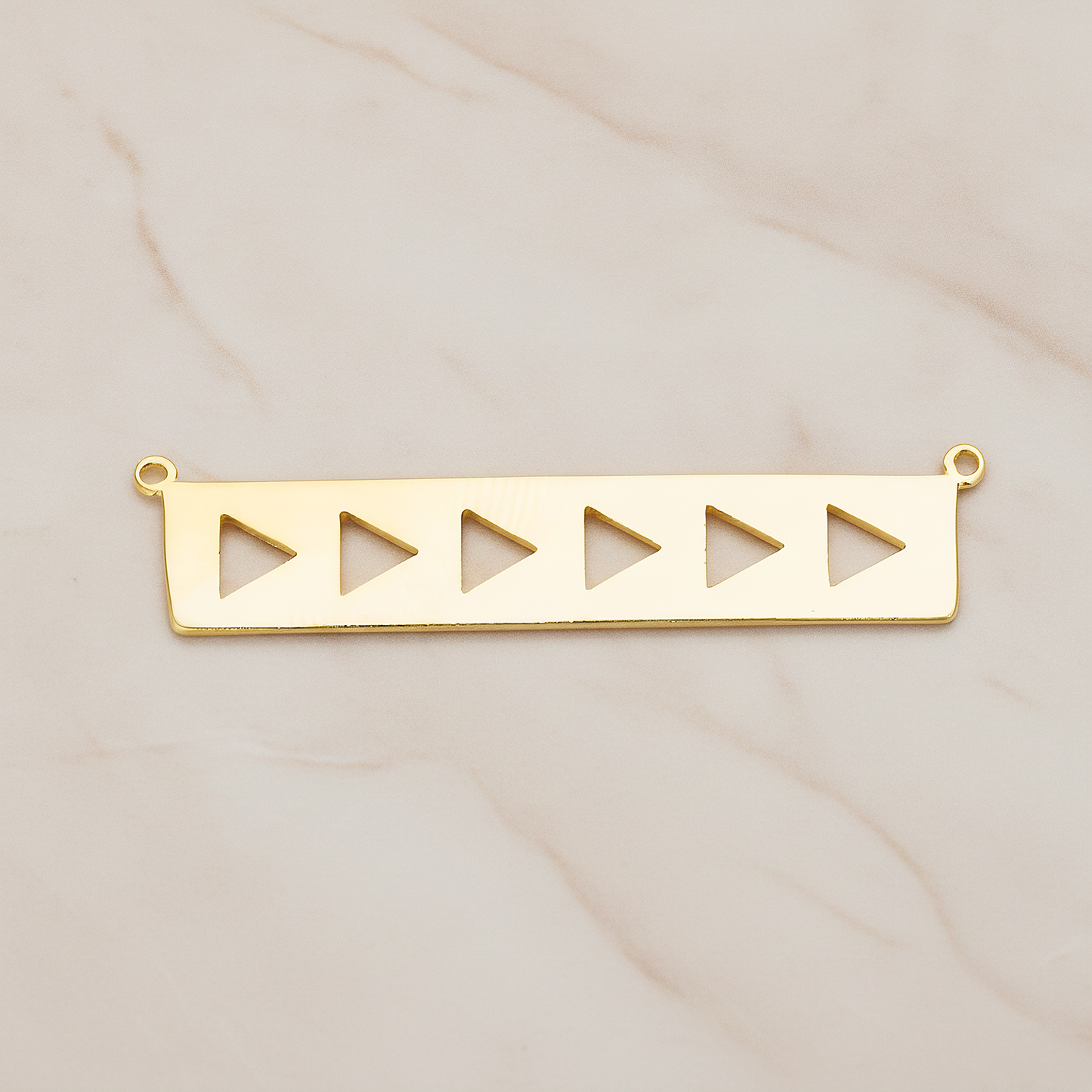 Geometric Triangle Bar Pendant, 2 Pc on warm marble background (PD.1148)