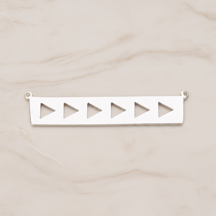 Geometric Triangle Bar Pendant, 2 Pc on warm marble background (PD.1148)