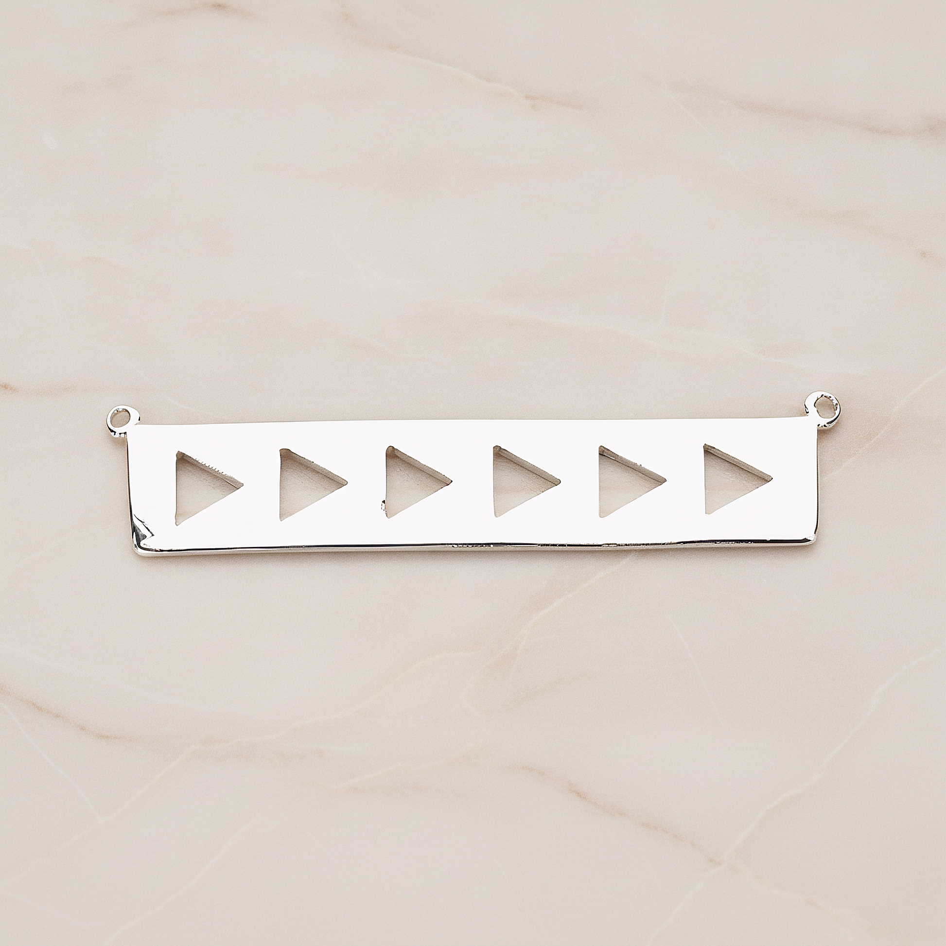Geometric Triangle Bar Pendant, 2 Pc on warm marble background (PD.1148)
