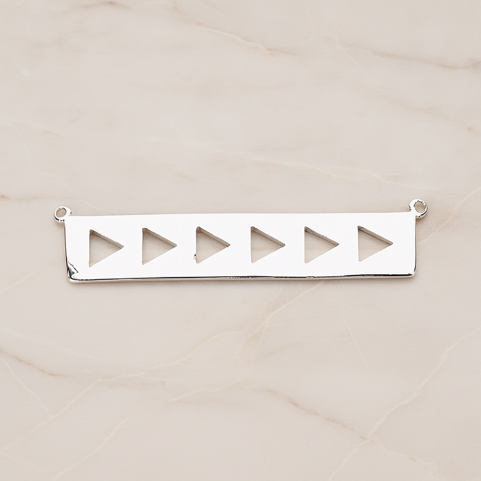 Geometric Triangle Bar Pendant, 2 Pc on warm marble background (PD.1148)