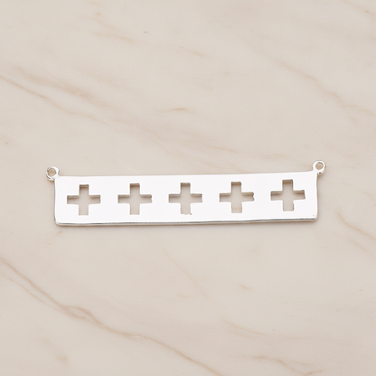 Geometric Cross Bar Pendant, 2 Pc on warm marble background (PD.1149)
