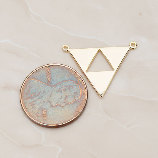 Geometric Aztec Triangle Pendant, 2 Pc on warm marble background (PD.1151)