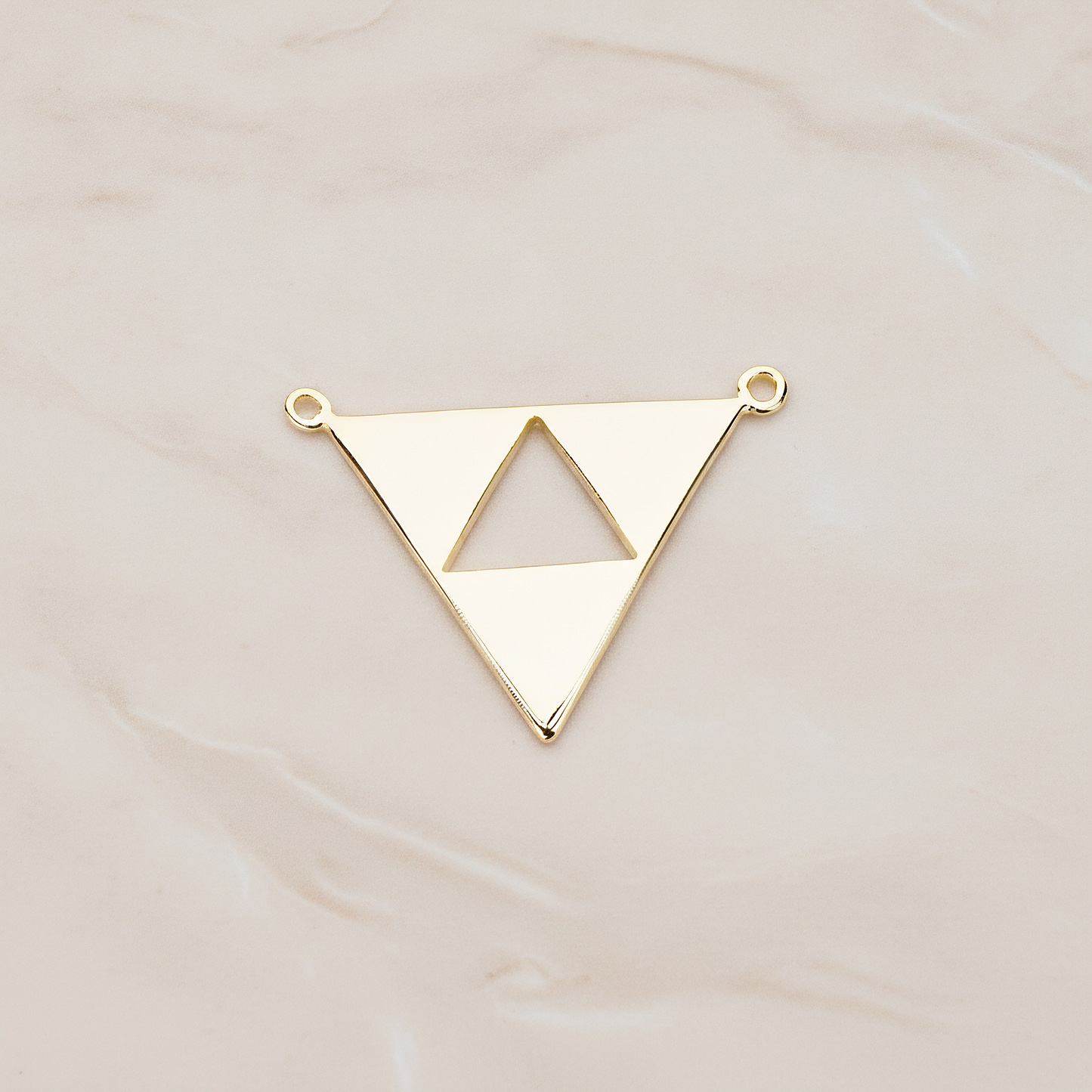 Geometric Aztec Triangle Pendant, 2 Pc on warm marble background (PD.1151)