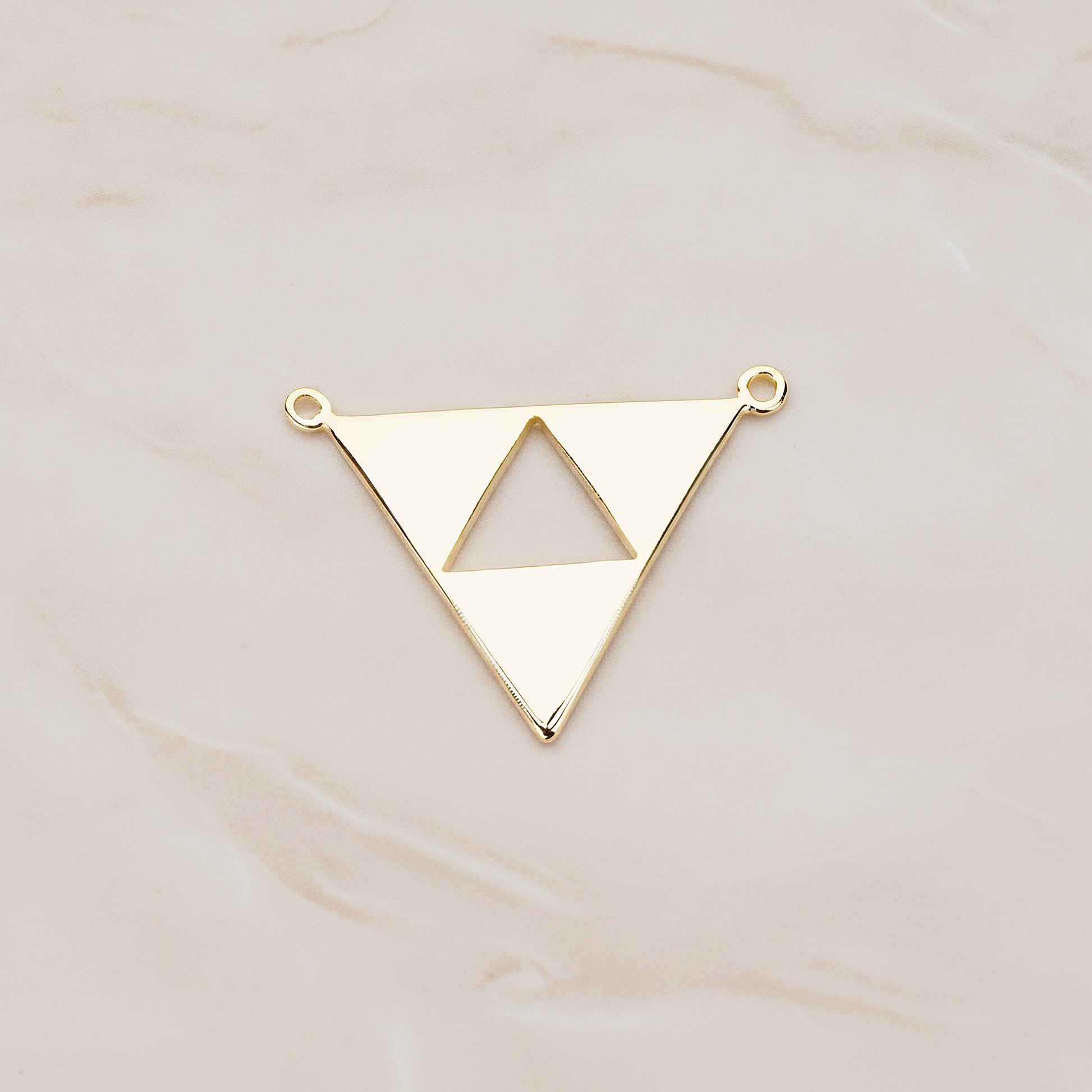 Geometric Aztec Triangle Pendant, 2 Pc on warm marble background (PD.1151)