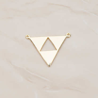 Geometric Aztec Triangle Pendant, 2 Pc on warm marble background (PD.1151)