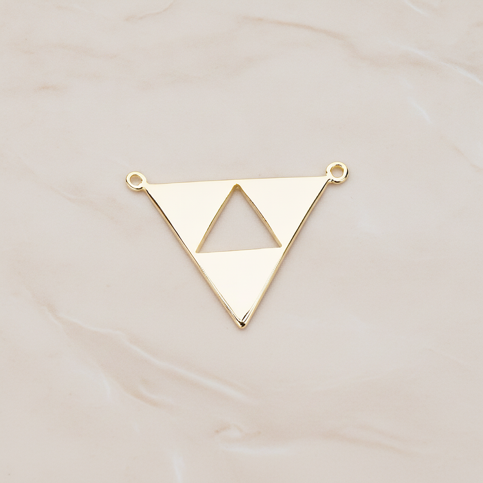 Geometric Aztec Triangle Pendant, 2 Pc on warm marble background (PD.1151)