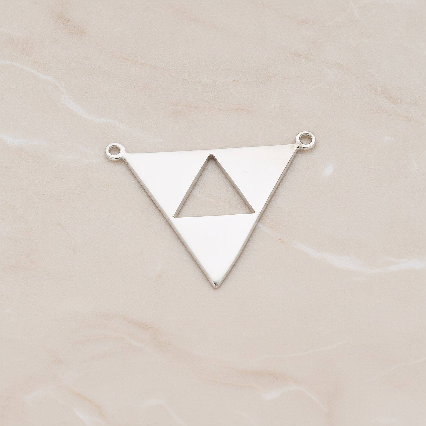 Geometric Aztec Triangle Pendant, 2 Pc on warm marble background (PD.1151)