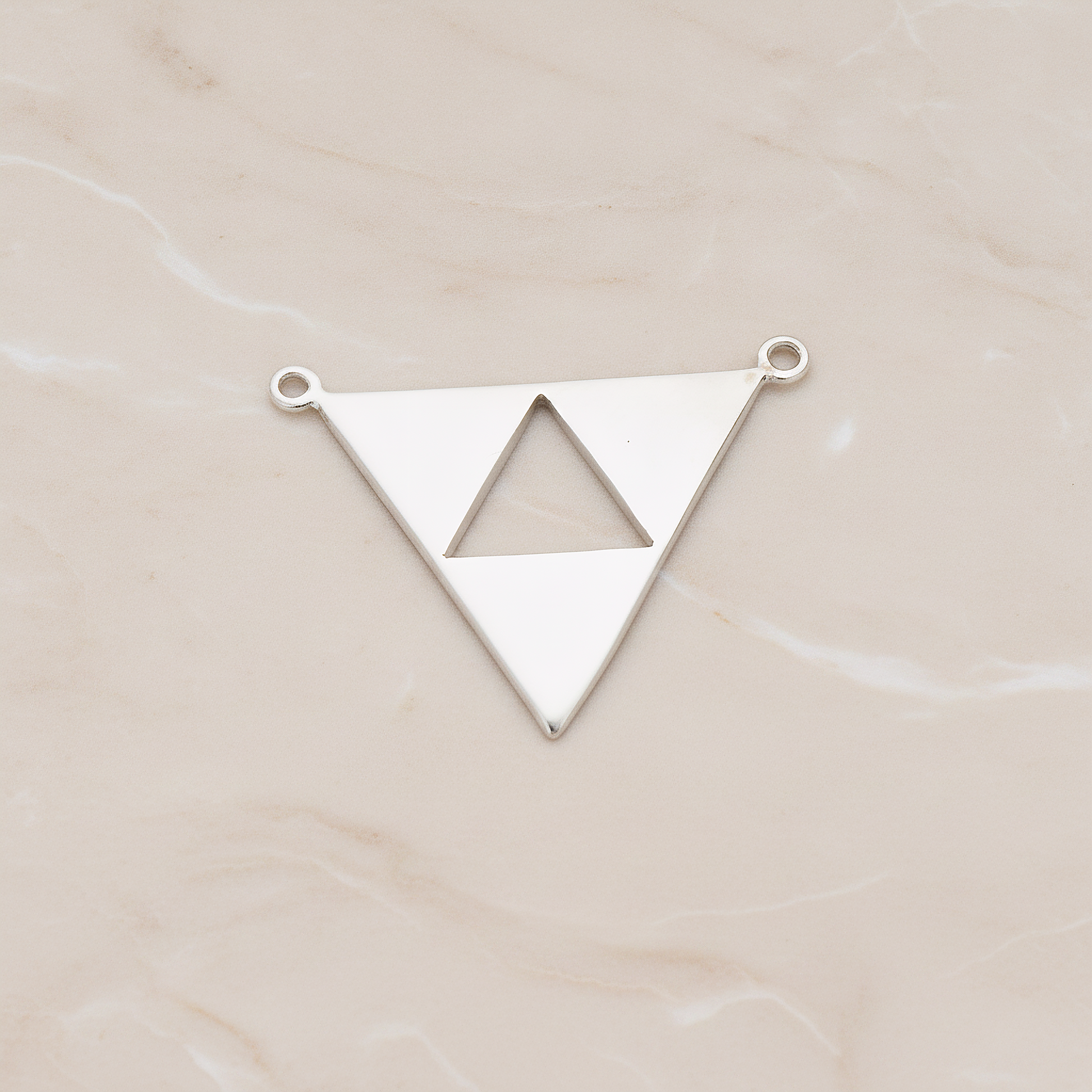 Geometric Aztec Triangle Pendant, 2 Pc on warm marble background (PD.1151)