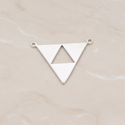 Geometric Aztec Triangle Pendant, 2 Pc on warm marble background (PD.1151)