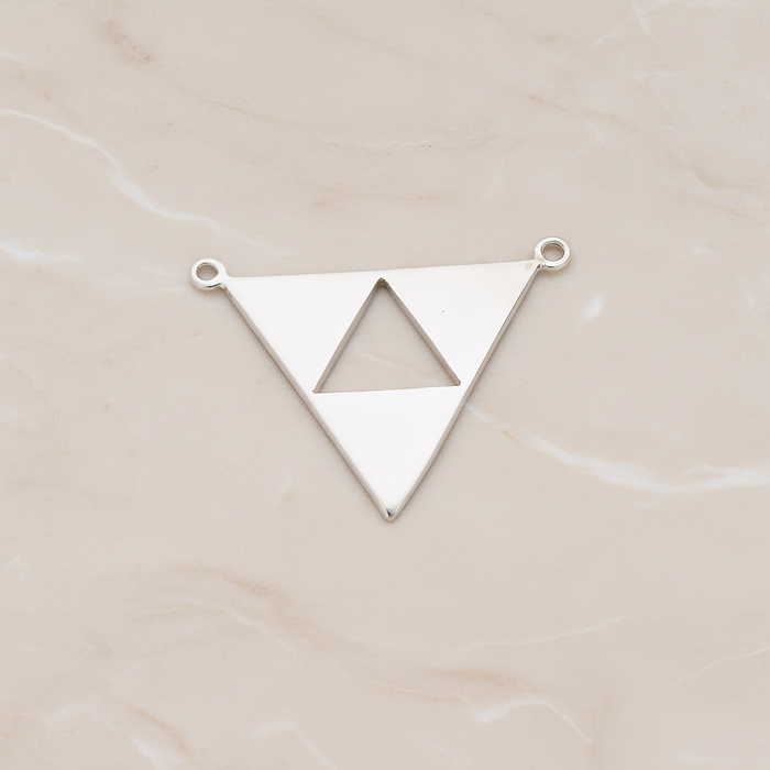 Geometric Aztec Triangle Pendant, 2 Pc on warm marble background (PD.1151)