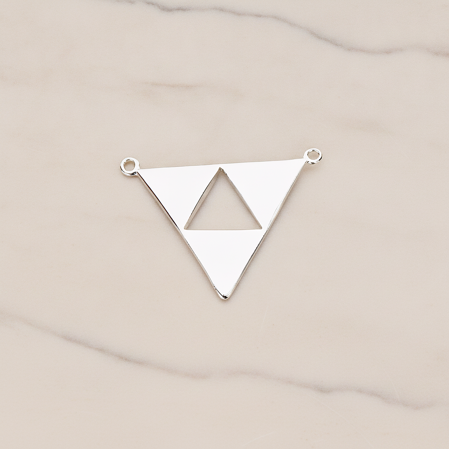 Geometric Aztec Triangle Pendant, 2 Pc on warm marble background (PD.1151)