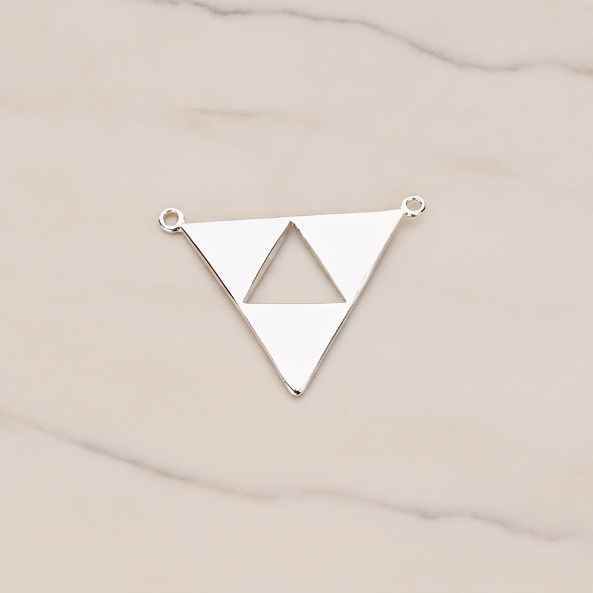 Geometric Aztec Triangle Pendant, 2 Pc on warm marble background (PD.1151)