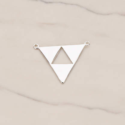Geometric Aztec Triangle Pendant, 2 Pc on warm marble background (PD.1151)