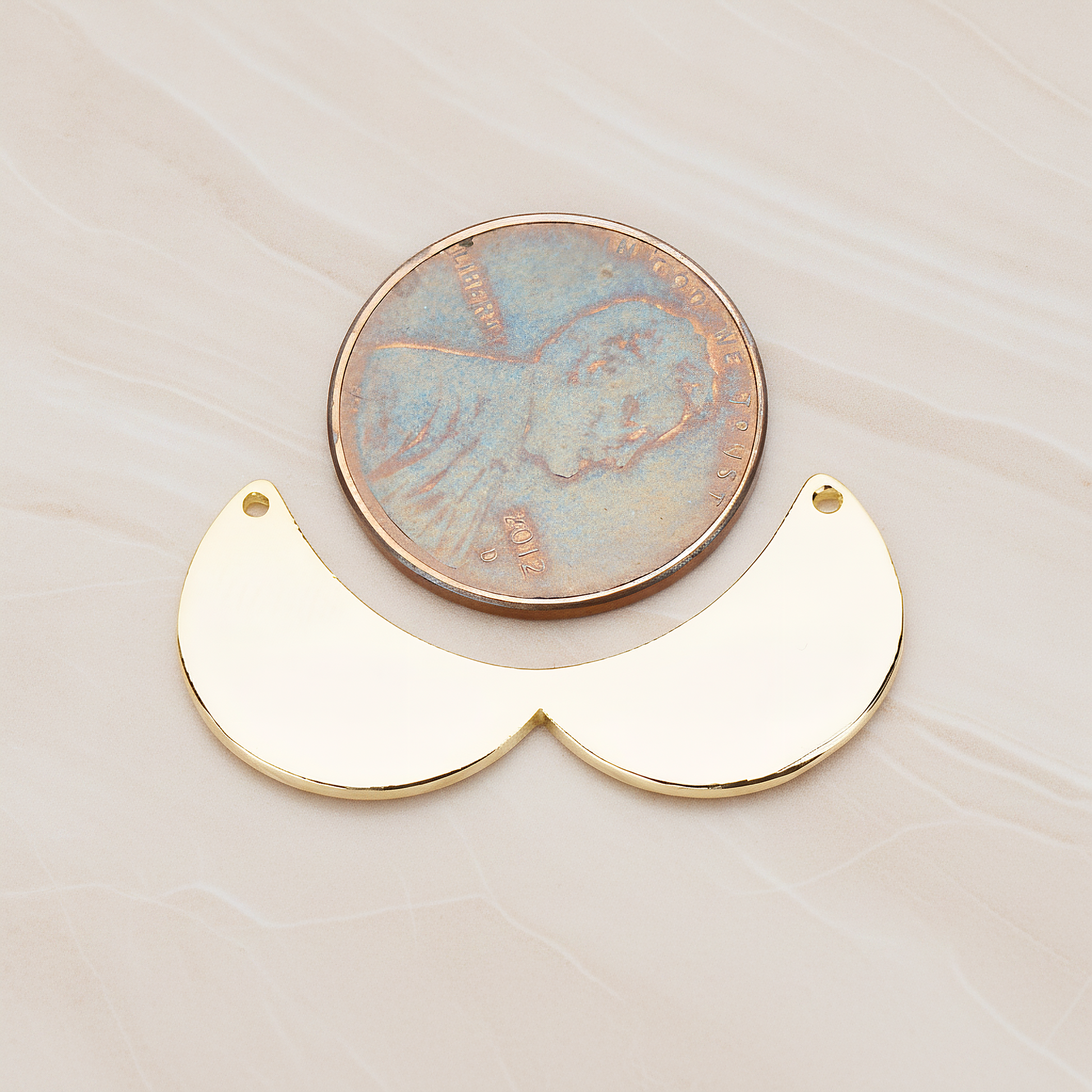 Baby Bib Pendant, 2 Pc on warm marble background (PD.1152)