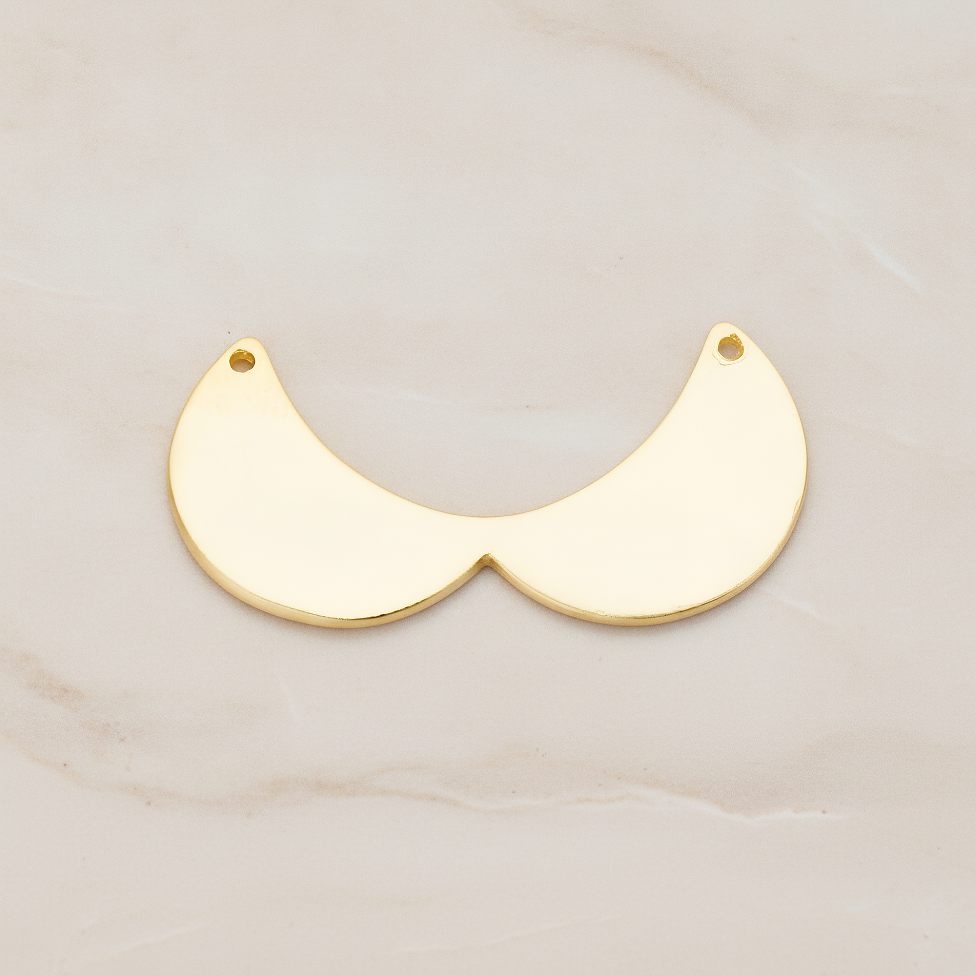 Baby Bib Pendant, 2 Pc on warm marble background (PD.1152)