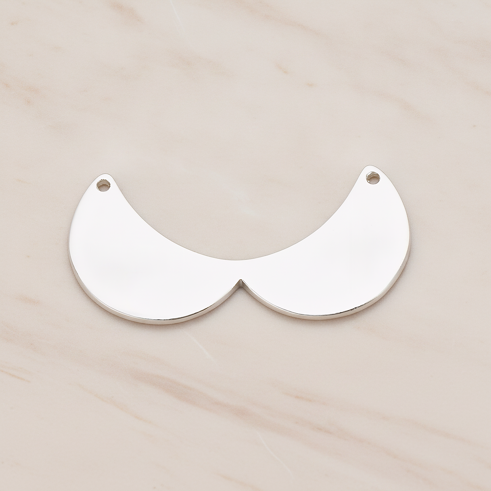 Baby Bib Pendant, 2 Pc on warm marble background (PD.1152)
