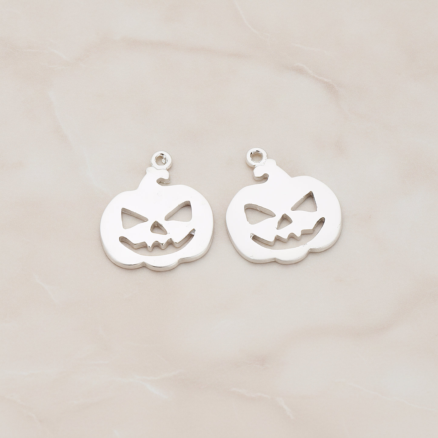 Halloween Pumpkin Pendant, 2 Pc on warm marble background (PD.1155)