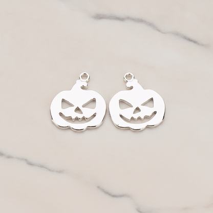Halloween Pumpkin Pendant, 2 Pc on warm marble background (PD.1155)