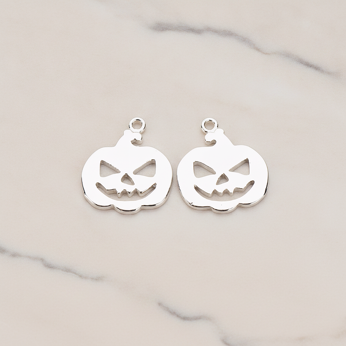 Halloween Pumpkin Pendant, 2 Pc on warm marble background (PD.1155)