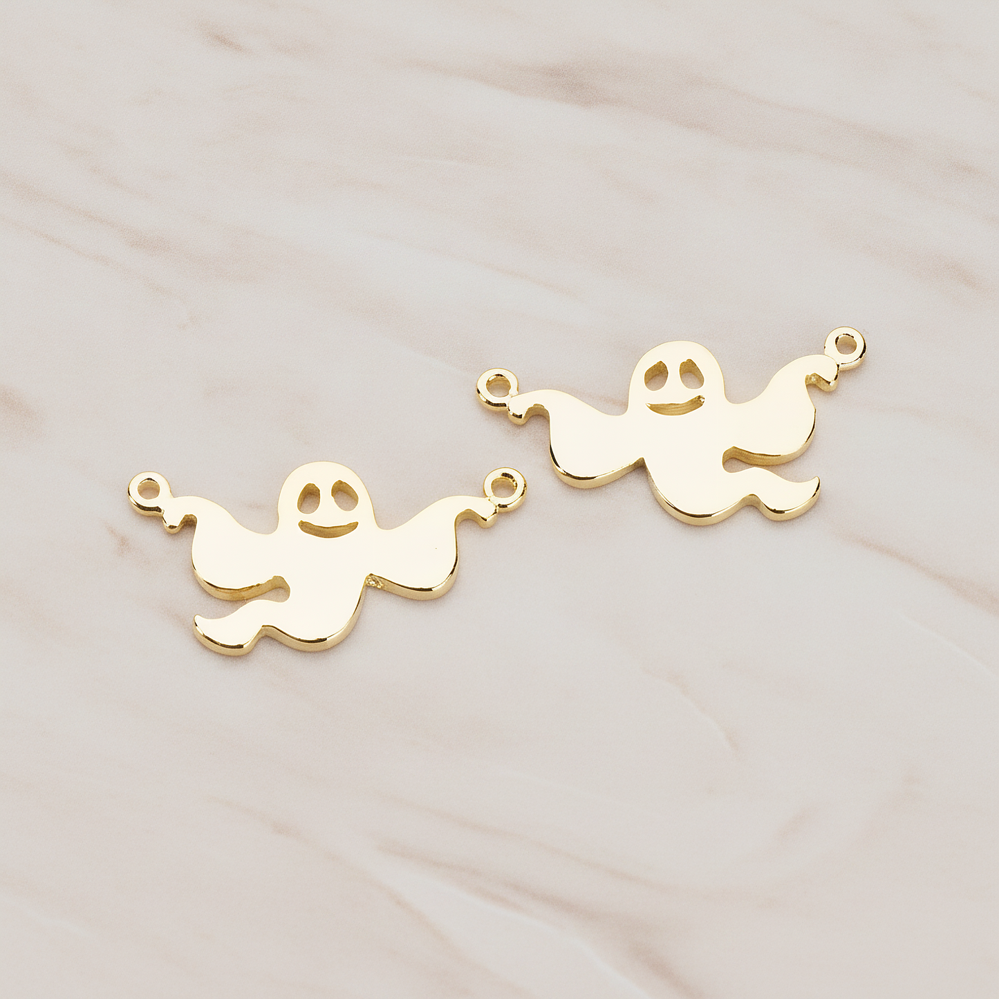 Halloween Ghost Pendant, 2 Pc on warm marble background (PD.1156)