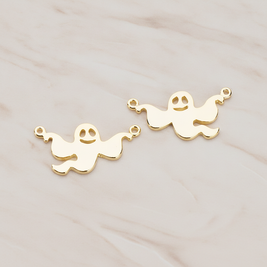 Halloween Ghost Pendant, 2 Pc on warm marble background (PD.1156)