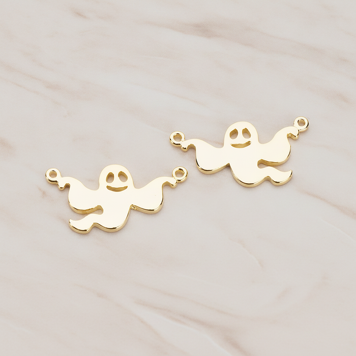 Halloween Ghost Pendant, 2 Pc on warm marble background (PD.1156)