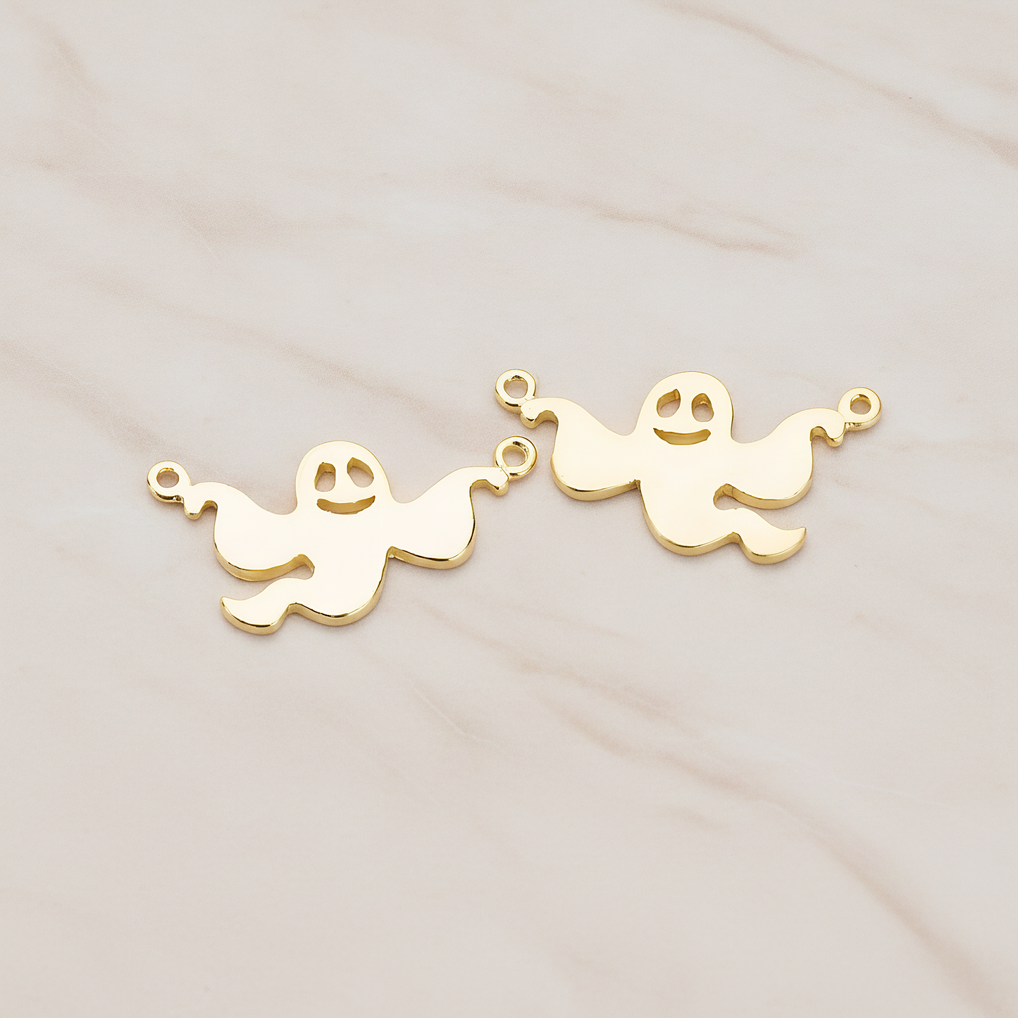 Halloween Ghost Pendant, 2 Pc on warm marble background (PD.1156)