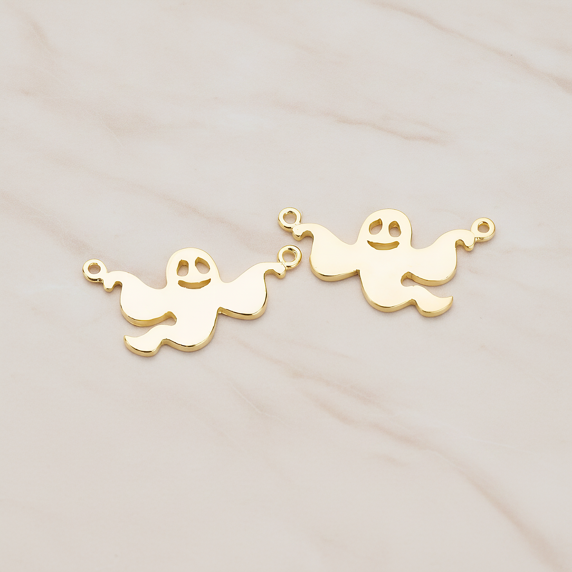 Halloween Ghost Pendant, 2 Pc on warm marble background (PD.1156)