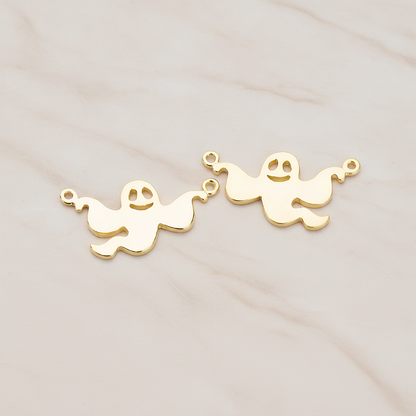 Halloween Ghost Pendant, 2 Pc on warm marble background (PD.1156)